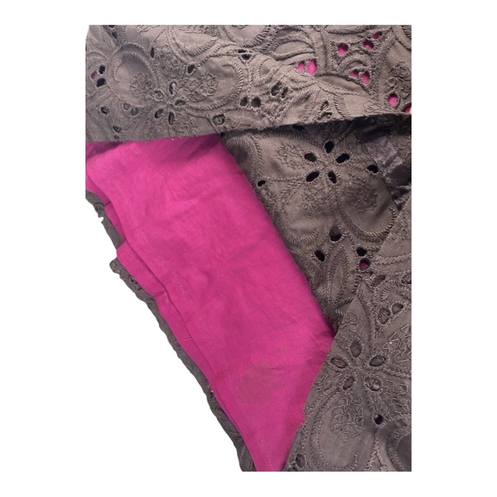 Ann Taylor Women’s 4 Brown Eyelet Lace Sundress – Pink Lining, Spaghetti Straps - Picture 12 of 13